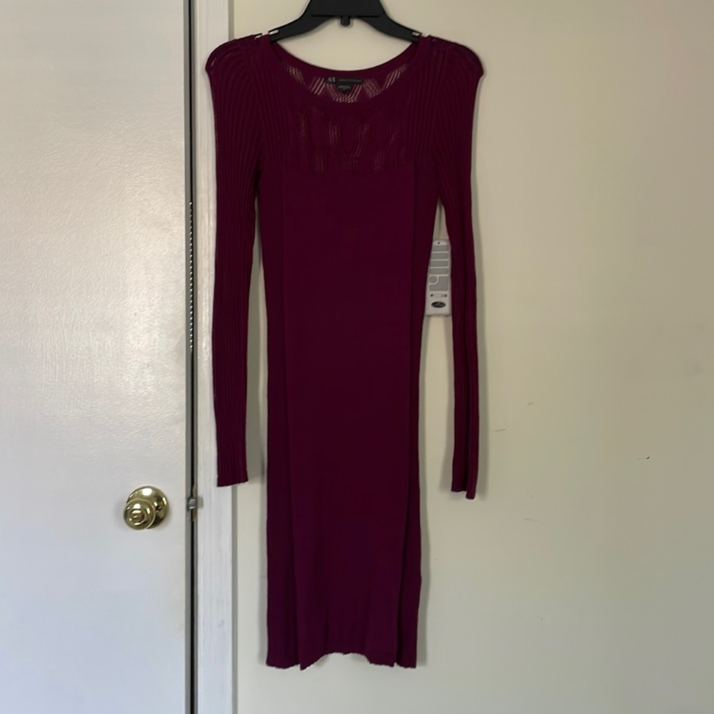 Purple Armani Exchange Sweater Dress